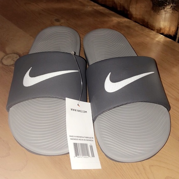 mens grey nike slides